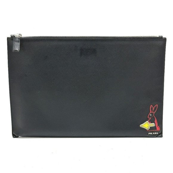 PRADA logo rabbit Bag Clutch bag - Picture 9 of 13